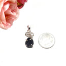 Colombianite and Herkimer Diamond Quartz Pendant in Silver