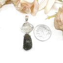 Colombianite and Herkimer Diamond Quartz Pendant in Silver