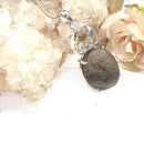 Colombianite and Herkimer Diamond Quartz Pendant in Silver