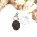 Colombianite and Herkimer Diamond Quartz Pendant in Silver