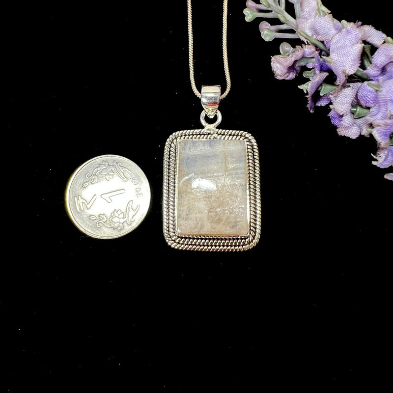 Cream Moonstone Premium Pendants in Silver (Divine feminine)