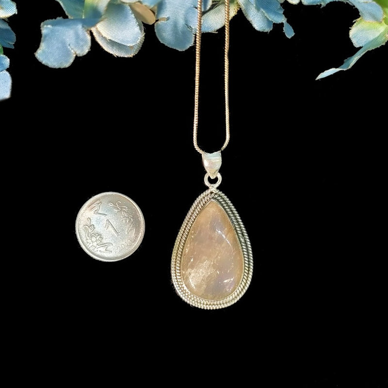 Cream Moonstone Premium Pendants in Silver (Divine feminine)