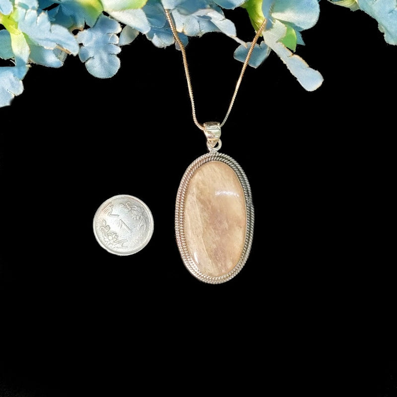 Cream Moonstone Premium Pendants in Silver (Divine feminine)