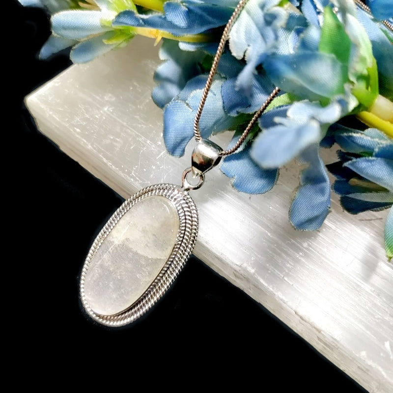 Cream Moonstone Premium Pendants in Silver (Divine feminine)