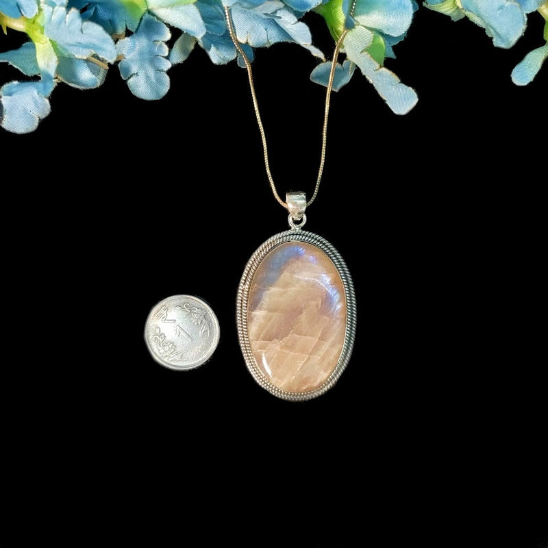 Cream Moonstone Premium Pendants in Silver (Divine feminine)