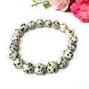 Dalmatian Jasper Round Bead Bracelet (Joy )