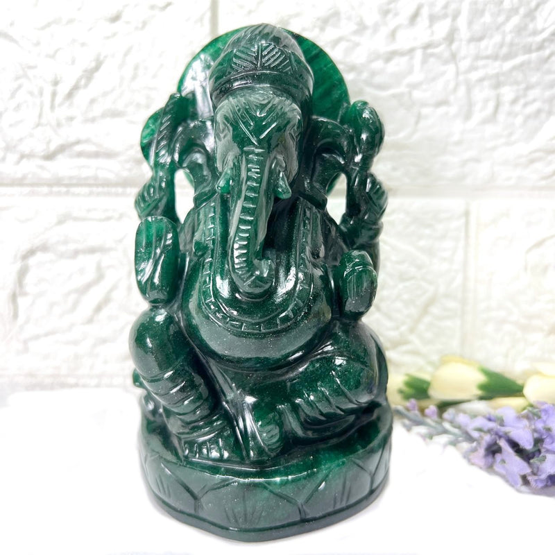 Large Ganeshas in Green Aventurine (Abundance)