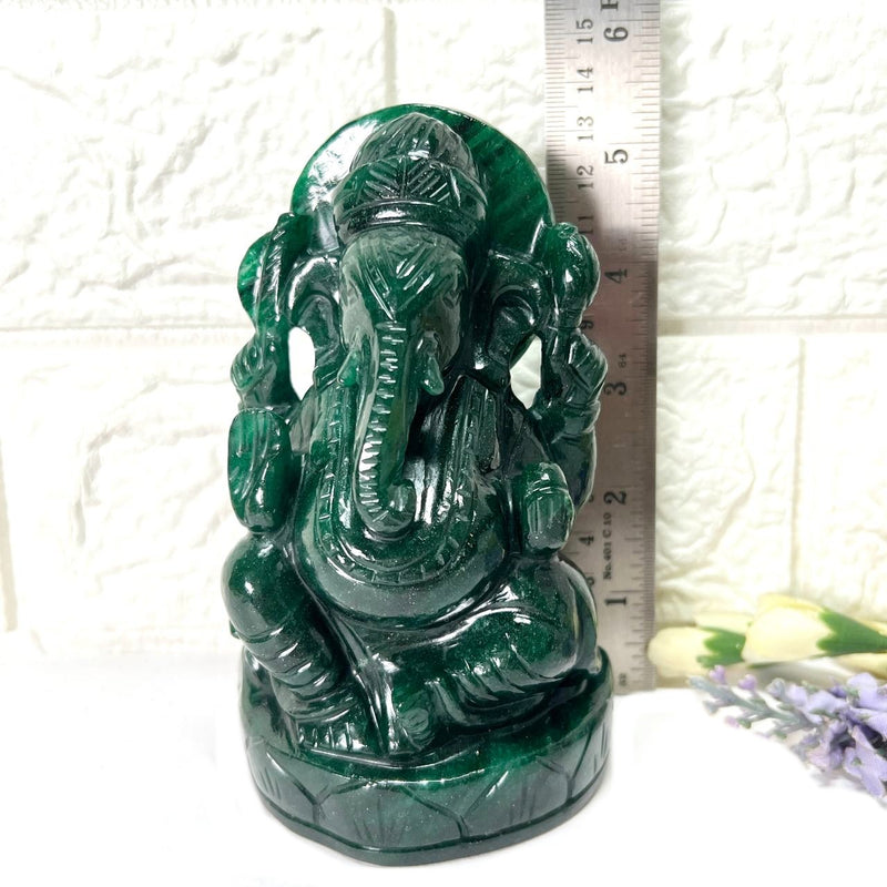 Large Ganeshas in Green Aventurine (Abundance)