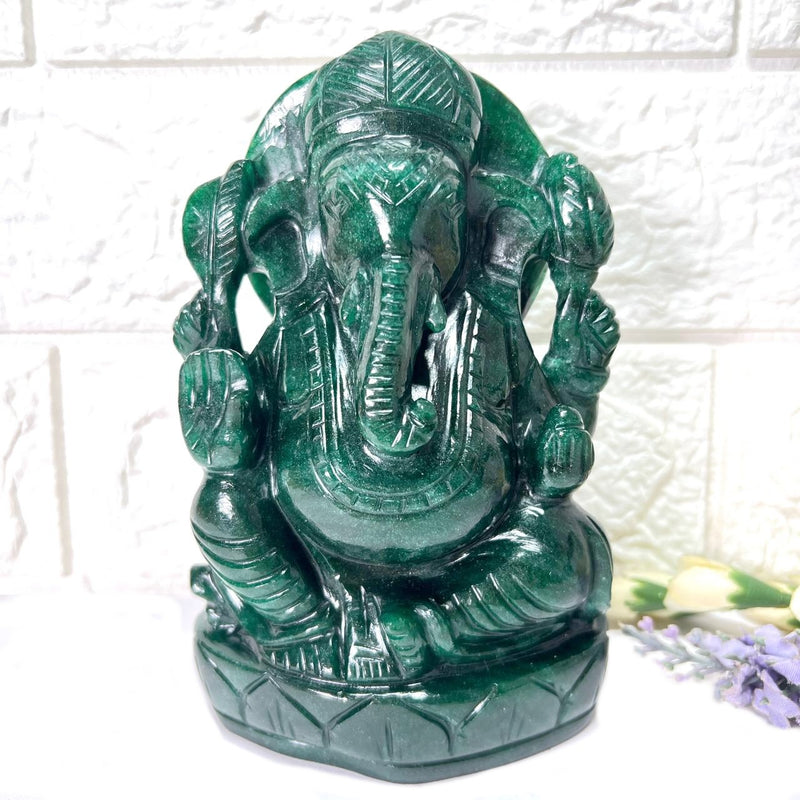 Large Ganeshas in Green Aventurine (Abundance)