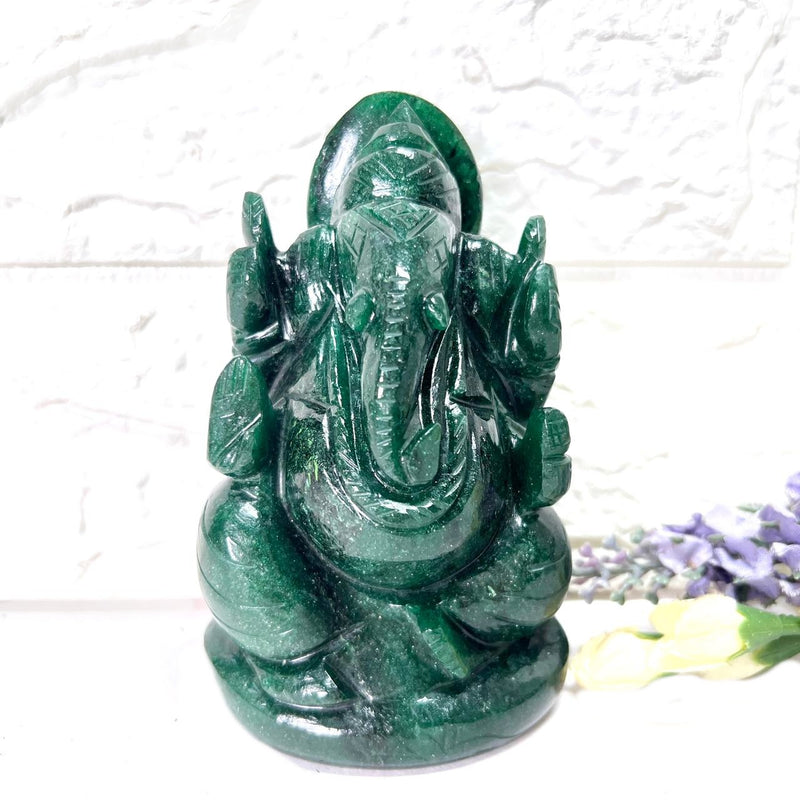 Large Ganeshas in Green Aventurine (Abundance)