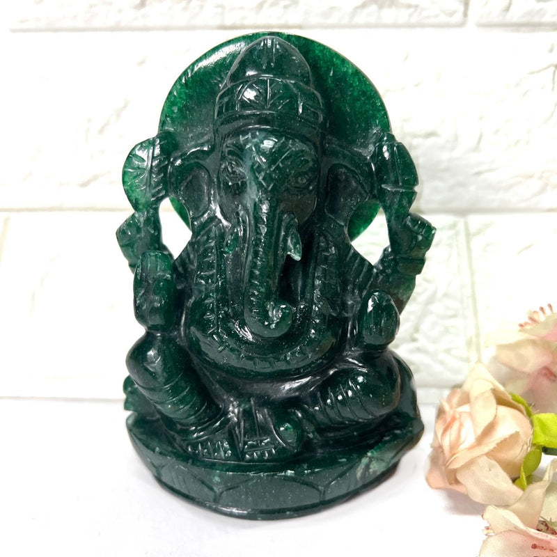 Large Ganeshas in Green Aventurine (Abundance)