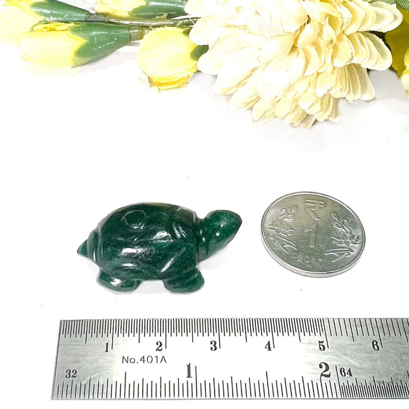 Turtle in Dark Green Aventurine (Prosperity and Luck)