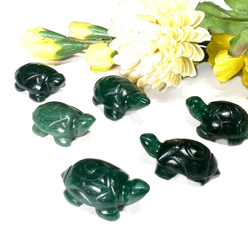 Turtle in Dark Green Aventurine (Prosperity and Luck)