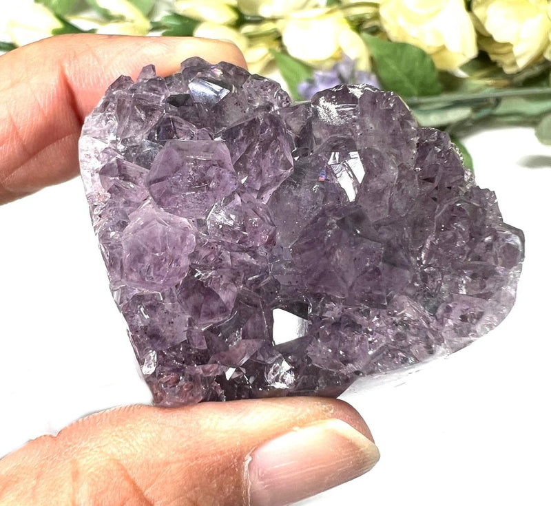 Small Amethyst Druzy Hearts  (Spirituality and Wisdom)