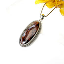Fire Agate Pendant in Silver- Premium Collection ( Psychic Protection)