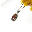Fire Agate Pendant in Silver- Premium Collection ( Psychic Protection)