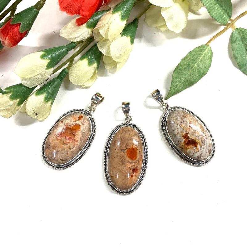 Fire Opal Premium Pendants in Silver (Passion for Life)
