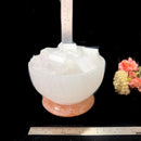 White and Orange Selenite Fire Bowl Lamps