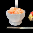 White and Orange Selenite Fire Bowl Lamps