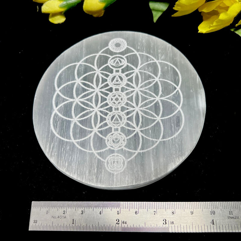 Selenite Round Charging Plates (4inch)