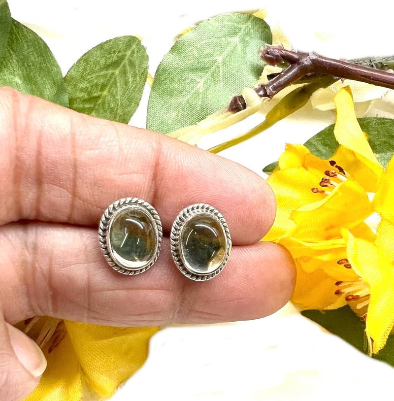 Multi Fluorite Earrings in Silver