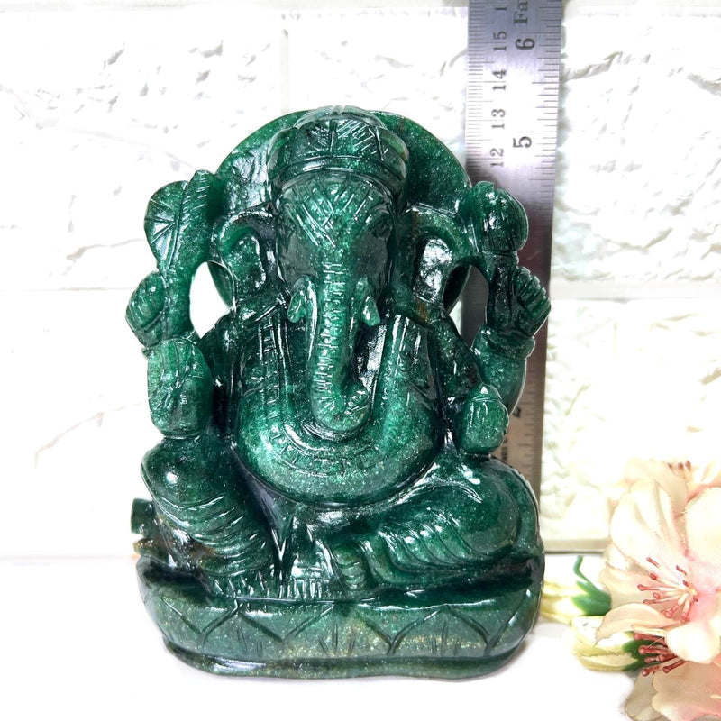 Large Ganeshas in Green Aventurine (Abundance)