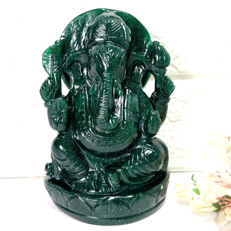 Large Ganeshas in Green Aventurine (Abundance)