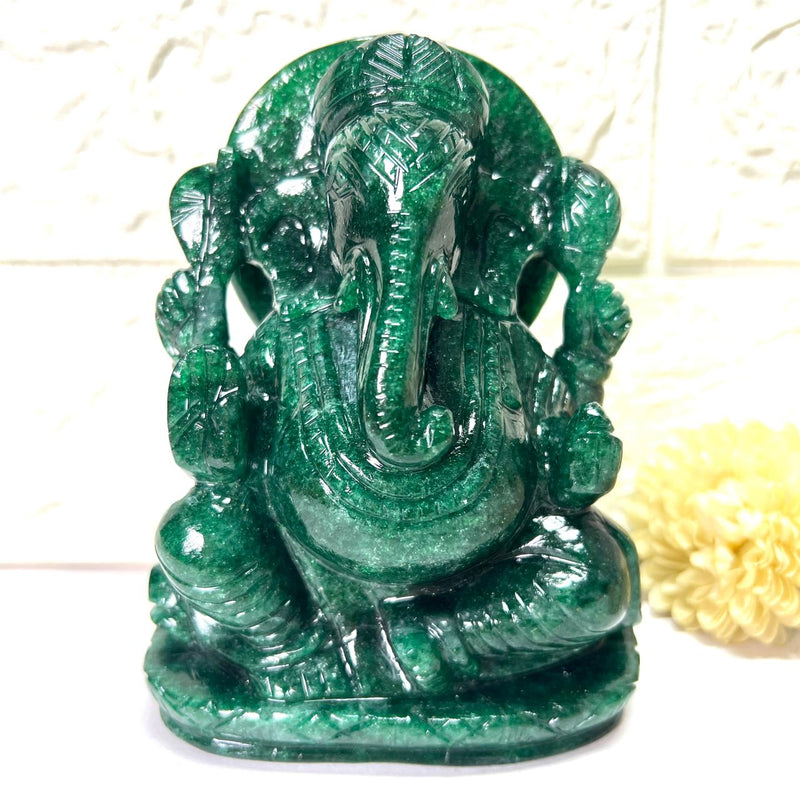 Large Ganeshas in Green Aventurine (Abundance)