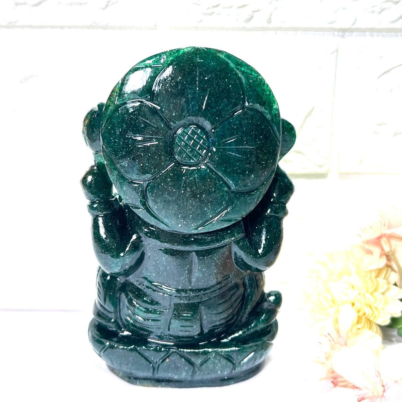 Large Ganeshas in Green Aventurine (Abundance)