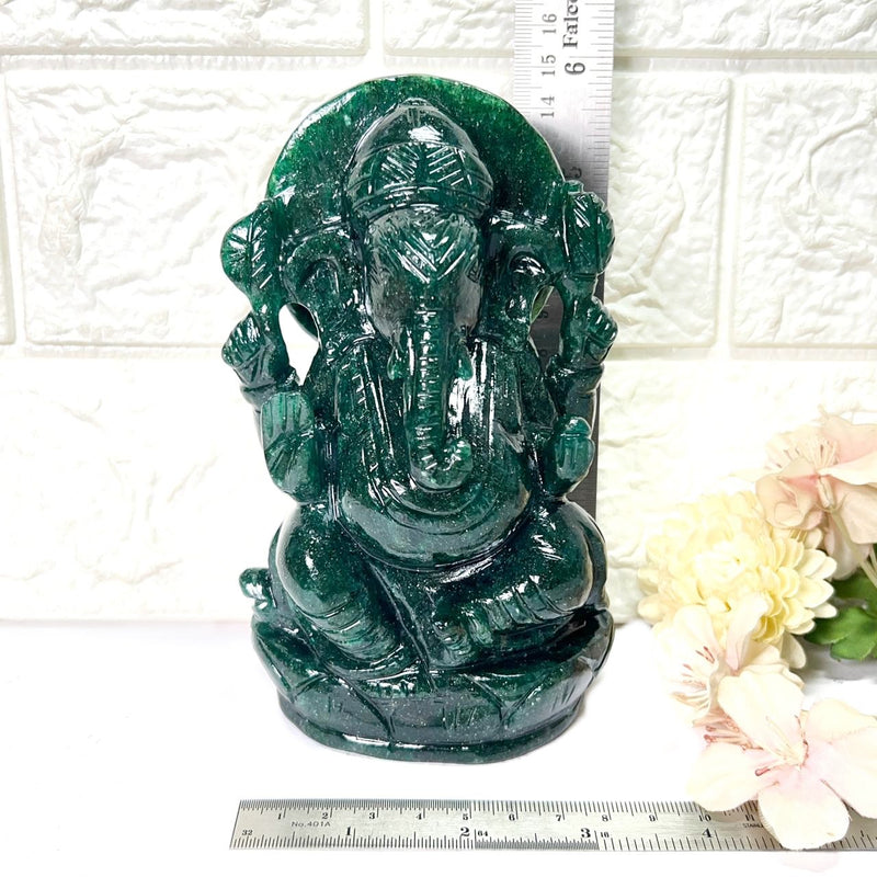 Large Ganeshas in Green Aventurine (Abundance)