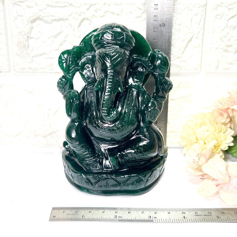 Large Ganeshas in Green Aventurine (Abundance)