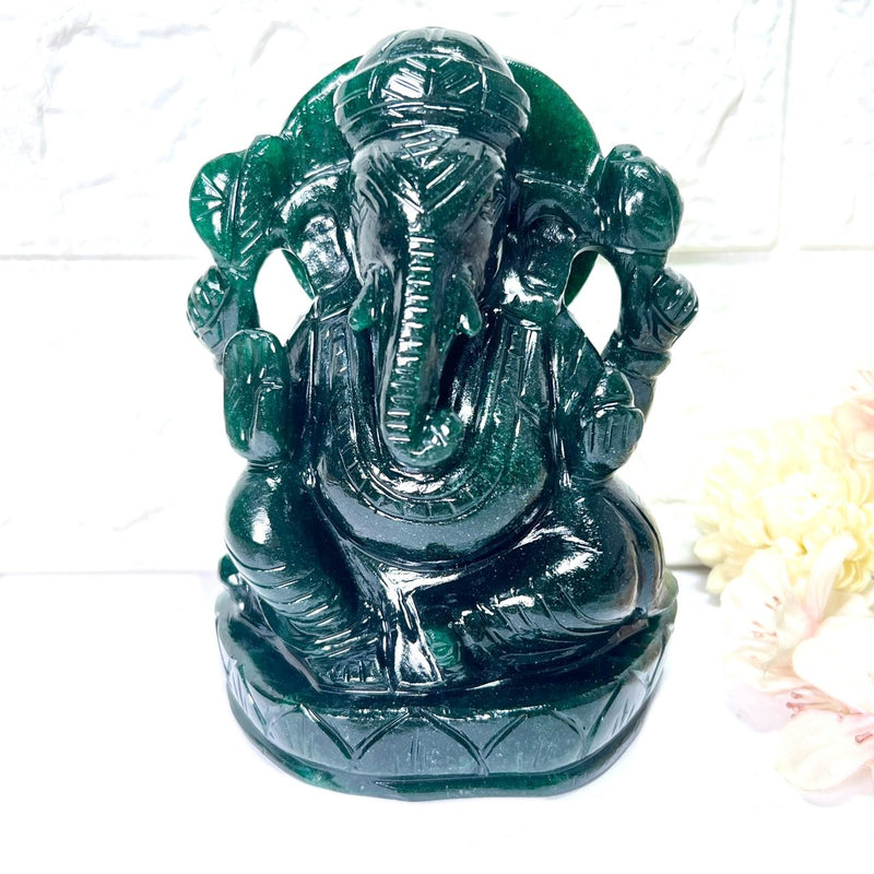 Large Ganeshas in Green Aventurine (Abundance)