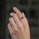 Garnet Adjustable Rings in Silver