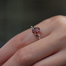 Garnet Adjustable Rings in Silver