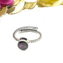 Garnet Adjustable Rings in Silver