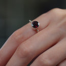 Garnet Adjustable Rings in Silver