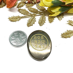Grabovoi Numbers & Zibu Symbol on Pyrite (Attract Wealth & Fame)