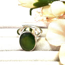 Light Green Aventurine Adjustable Ring in Silver (Luck and Opportunities)