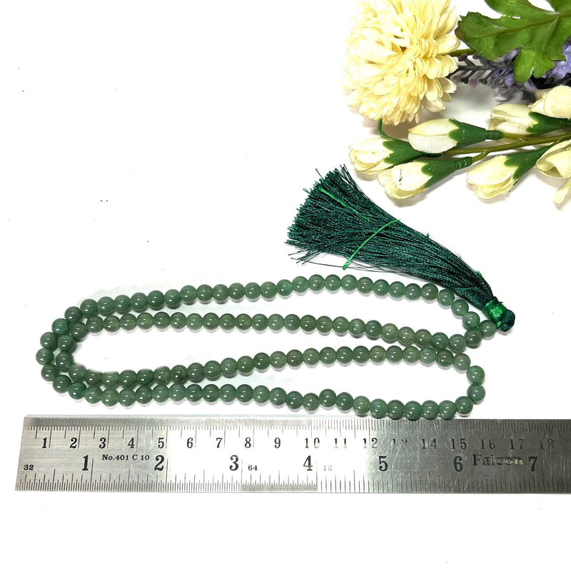 Light Green Aventurine Round Bead Mala ( Luck and Opportunities)