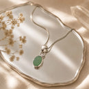 Green Aventurine Small Pendants in Silver (Luck & Abundance)