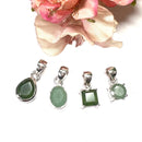 Green Aventurine Small Pendants in Silver (Luck & Abundance)