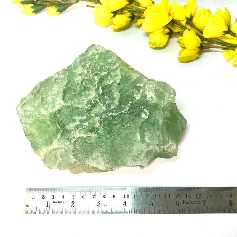 Green Fluorite Clusters on Chalcedony with Stand (Focus & Decision Making)