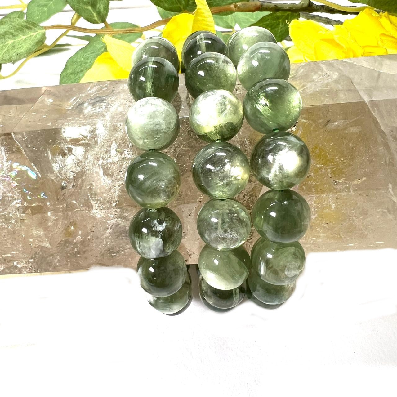 AAA Green Lepidolite Round Bead Bracelet Online at Talk to Crystals