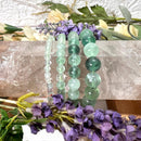 Green Fluorite Round Bead Bracelet