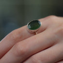 Light Green Aventurine Adjustable Ring in Silver (Luck and Opportunities)