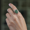 Light Green Aventurine Adjustable Ring in Silver (Luck and Opportunities)