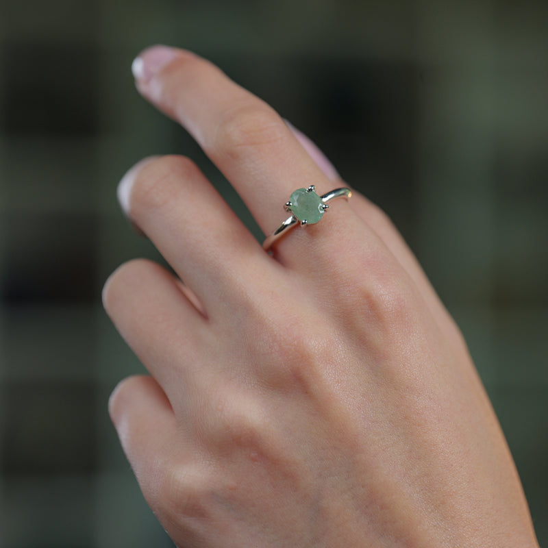 Shop Genuine Green Aventurine Adjustable Ring Talk to Crystals