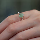 Light Green Aventurine Adjustable Ring in Silver (Luck and Opportunities)