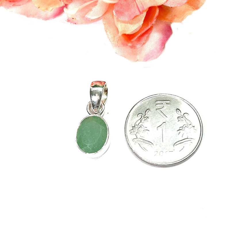 Green Aventurine Small Pendants in Silver (Luck & Abundance)