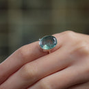Fluorite Adjustable Rings in Silver